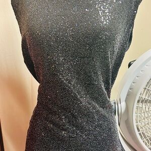 Express Gray Sequin Sheath Dress Sleeveless Cocktail